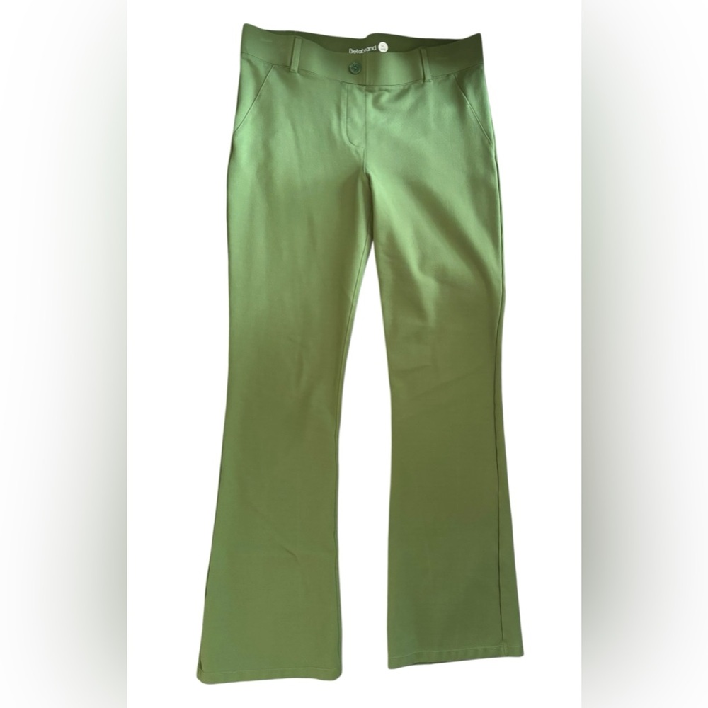Betabrand Dress Bootcut Yoga Pants in Green add XL Long Pull On Business Stretch